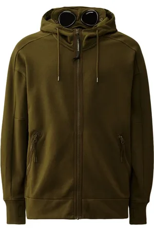 C.P. Company Sweathshirts & Hoodies, Herre, Grøn, 2XL, Bomuld, Grøn Zip Hoodie med Briller