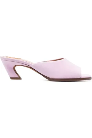 Chloé Sko, Dame, Lilla, 36 1/2 EU, Læder, Open-Toe Læder Mules