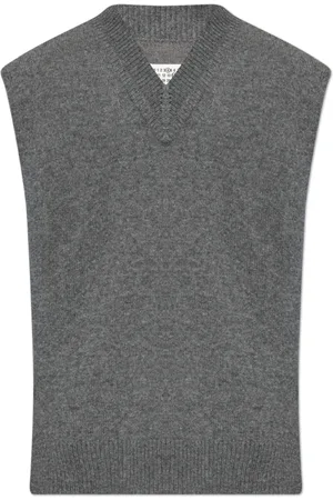 Maison Margiela Strik, Herre, Grå, S, Bomuld, V-hals Vest
