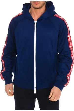 Dsquared2 Sweathshirts & Hoodies, Herre, Blå, M, Bomuld, Zip-through Hoodie
