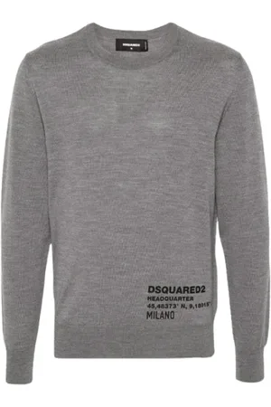 Dsquared2 Strik, Herre, Grå, M, Uld, Strikket Crewneck Sweater