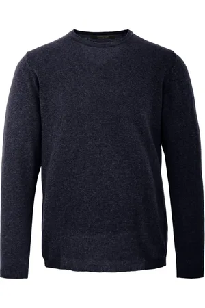 Bomboogie Strik, Herre, Blå, S, Bomuld, Faded Stocking Stitch Crew Neck Pullover