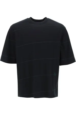Burberry Top, Herre, Sort, S, Bomuld, Diagonalstribet T-shirt