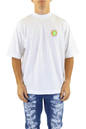 MARCELO BURLON Top, Herre, Hvid, L, Sunset Bird DBL Hem Over Tee