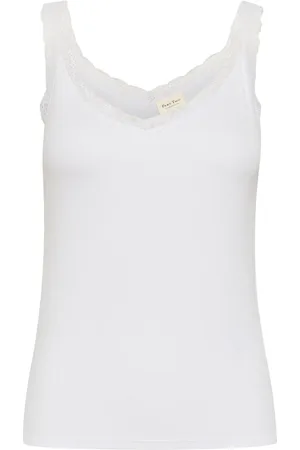 Part Two Top, Dame, Hvid, S, Uld, Ærmeløs Blonde Top Bright