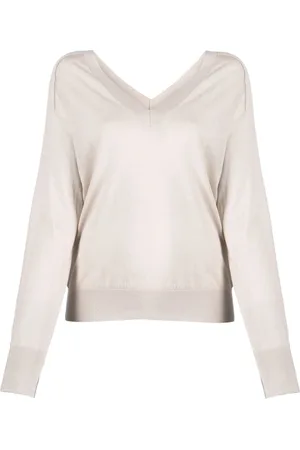 Calvin Klein Strik, Dame, Grå, L, Uld, Lyocell Wool V-neck Sweater