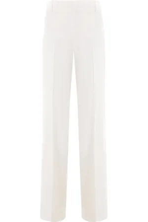 ERMANNO SCERVINO Bukser, Dame, Hvid, XS, Side Pocket Bukser med Pressede Folder