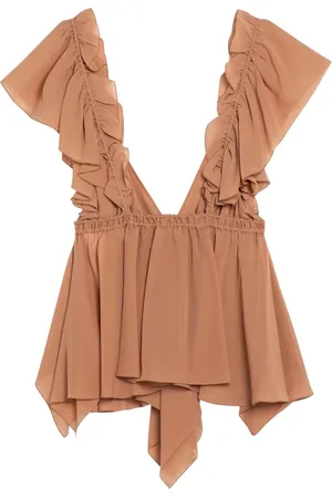 Chloé Top, Dame, Brun, S, Silke Camisole Top med Rynk