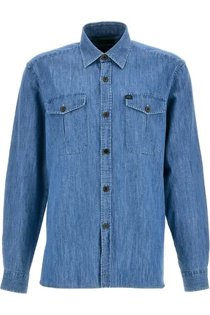FAY Skjorte, Herre, Blå, M, Denim, Denimskjorte