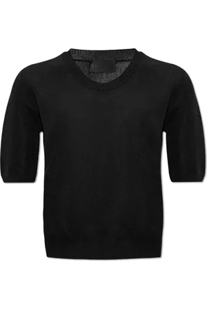 Moncler Strik, Dame, Sort, S, Uld, Sweater med korte ærmer