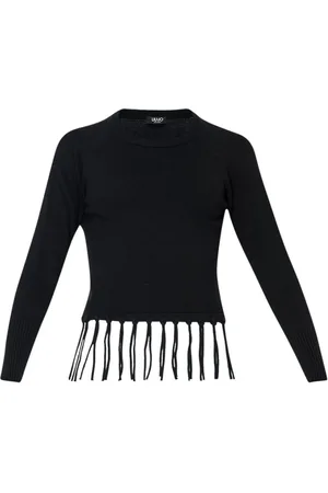 Liu Jo Top, Dame, Sort, S, Frynse Sweater