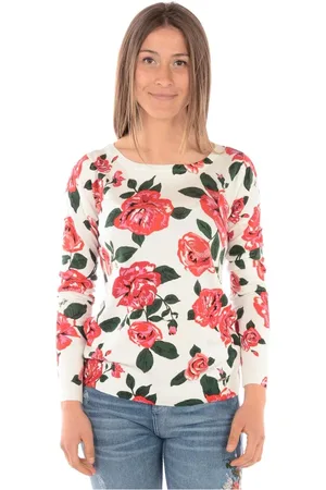 Liu Jo Strik, Dame, Flerfarvet, XL, Uld, Rundhalset striktrøje pullover