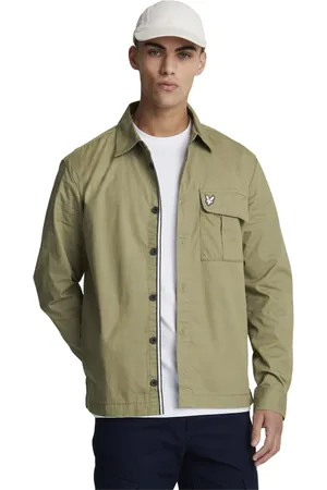 Lyle & Scott Jakke, Herre, Grøn, M, Premium Plisseret Lomme Overshirt
