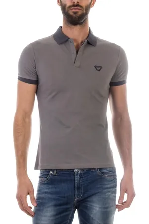 Emporio Armani Top, Herre, Grå, 2XL, Bomuld, Polo Bluser