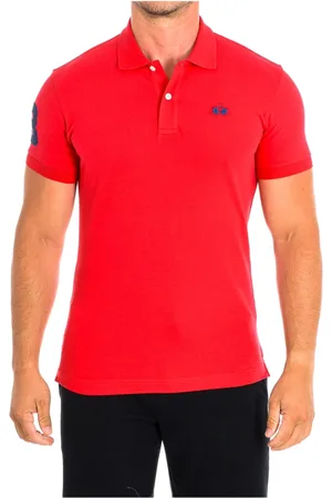 La Martina Top, Herre, Rød, 4XL, Bomuld, Kortærmet Polo Shirt