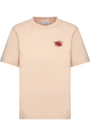 Burberry Top, Dame, , S, Bomuld, Ladybug Logo Bomulds T-shirt med Rund Hals