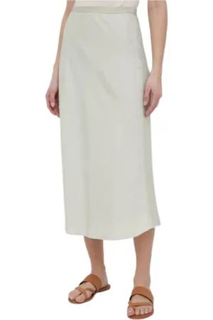 Calvin Klein Nederdel, Dame, Grøn, S, Polyester, Bias Cut Midi Skirt