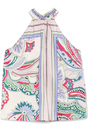 Liu Jo Top, Dame, Flerfarvet, XS, Polyester, Ærmeløs Top med Krave i