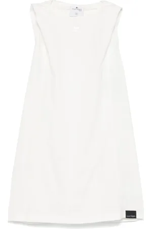 Courrèges Top, Dame, Hvid, M, Bomuld, Hættetrøje Tank Top med Logo