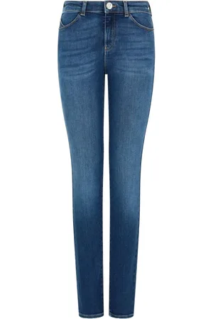 Emporio Armani Jeans, Dame, Blå, W31, Bomuld, High Waist Skinny Jeans