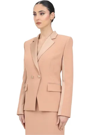 Elisabetta Franchi Jakke, Dame, Lyserød, XS, Uld, Double-Breasted Nude Jakke