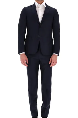 Ermenegildo Zegna Jakkesæt, Herre, Blå, 2XL, Uld, Blå Uld Drop 7 Habit