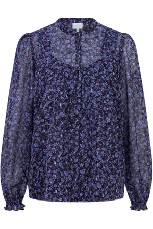 Dante 6 Bluser & Skjorter, Dame, Blå, M, Uld, Stilfuld Bluse