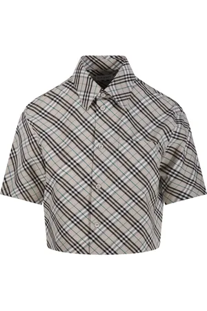 Burberry Bluser & Skjorter, Dame, Grå, 2XS, Bomuld, Cropped Skjorte