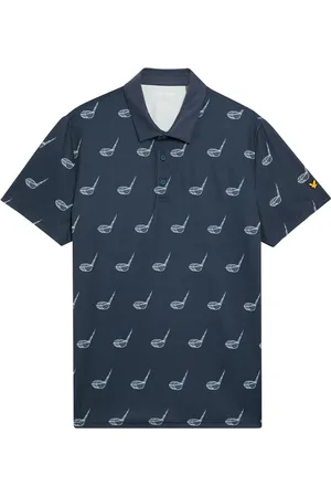 Lyle & Scott Top, Herre, Blå, XL, Uld, Micro Club Printed Polo Shirt