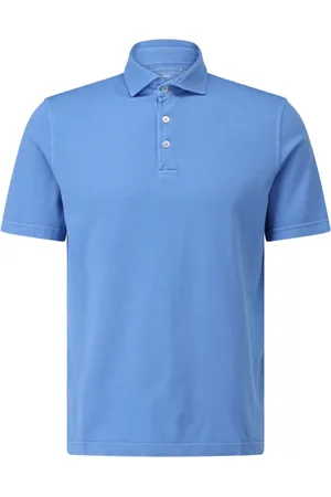 FEDELI Top, Herre, Blå, L, Bomuld, Jersey Polo Shirt Klassisk Stil