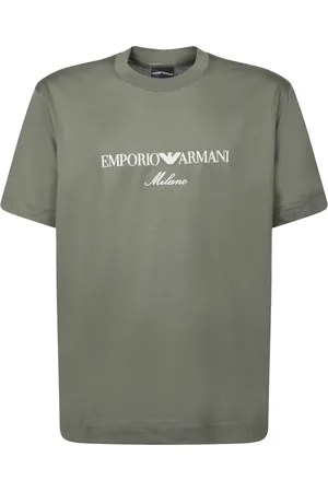 Emporio Armani Top, Herre, Grøn, L, Bomuld, Sage Logo T-shirt