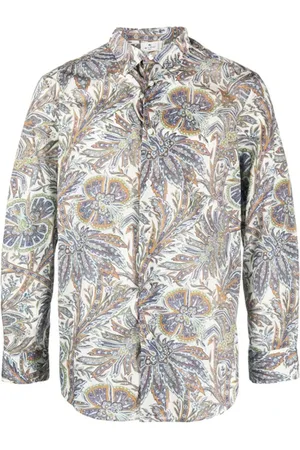 Etro Skjorte, Herre, Flerfarvet, XL, Bomuld, Bomulds Skjorte med Bladprint