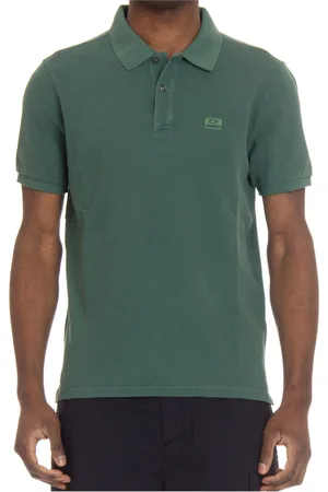 C.P. Company Top, Herre, Grøn, S, Grøn poloshirt med logo detalje