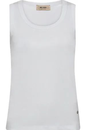 Mos Mosh Top, Dame, Hvid, L, Bomuld, Rib Foil Tank Top Hvid