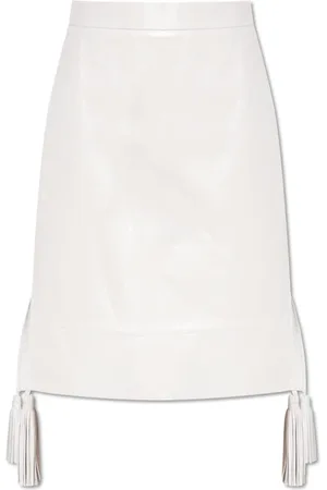 Bottega Veneta Nederdel, Dame, Hvid, 2XS, Læder, Læderskørt