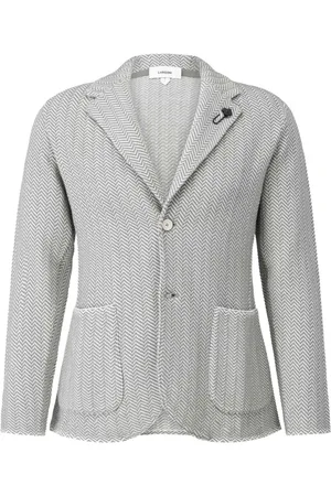 LARDINI Jakke, Herre, Grøn, L, Bomuld, Zigzag Mønstret Bomuldsblazer