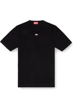 Diesel Top, Herre, Sort, L, Bomuld, Bomulds T-shirt med rødt logo
