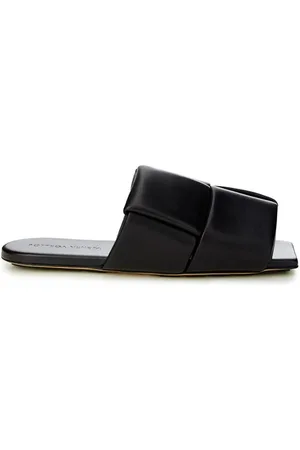 Bottega Veneta Sko, Dame, Sort, 37 EU, Læder, Elegante sorte læder sliders
