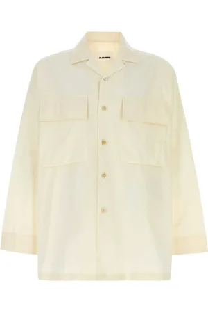 Jil Sander Skjorte, Herre, , L, Bomuld, Ivory Bomuld Skjorte til Mænd