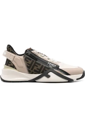 Fendi Sko, Herre, Sort, 40 1/2 EU, Sorte Sneakers med FF Motif Logo