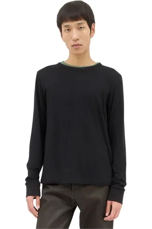 DRIES VAN NOTEN Top, Herre, Sort, XL, Bomuld, Lagdelt bomulds langærmet T-shirt
