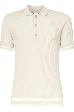 ELEVENTY Top, Herre, , L, Bomuld, Sandfarvet bomulds polo shirt