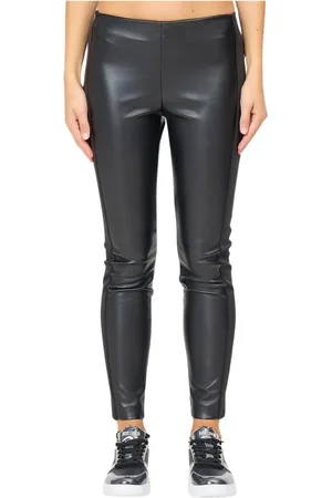 ERMANNO SCERVINO Bukser, Dame, Sort, 2XS, Læder, High-waisted Faux Leather Leggings