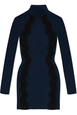 Stella McCartney Kjole, Dame, Blå, XS, Polyester, Kjole med blondeindsatser
