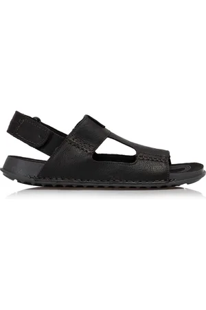 Clarks Sko, Herre, Sort, 41 EU, Læder, Sort Lædersandaler Crestview Bay