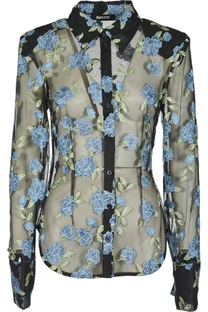 ROTATE Bluser & Skjorter, Dame, Sort, S, Uld, Sort Mesh Tætsiddende Skjorte