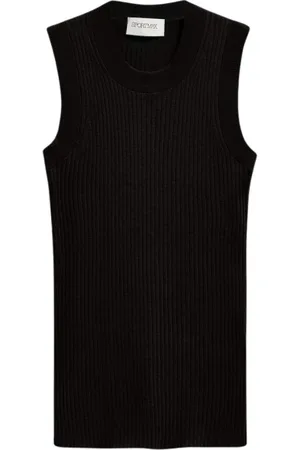 Sportmax Kjole, Dame, Sort, XL, Bomuld, Strikket Top Kort Kjole