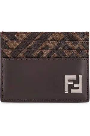 Fendi Tilbehør, Herre, Brun, ONE SIZE, Uld, Stilfuld kortholder med flere rum