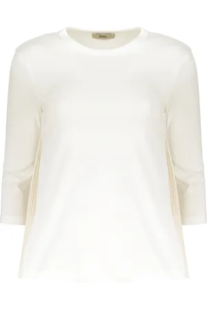 HERNO Top, Dame, Hvid, 2XS, Bomuld, Plisse Bomuldsskjorte