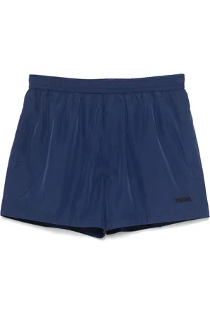 Ermenegildo Zegna Badetøj, Herre, Blå, M, Uld, Logo-Print Badeshorts